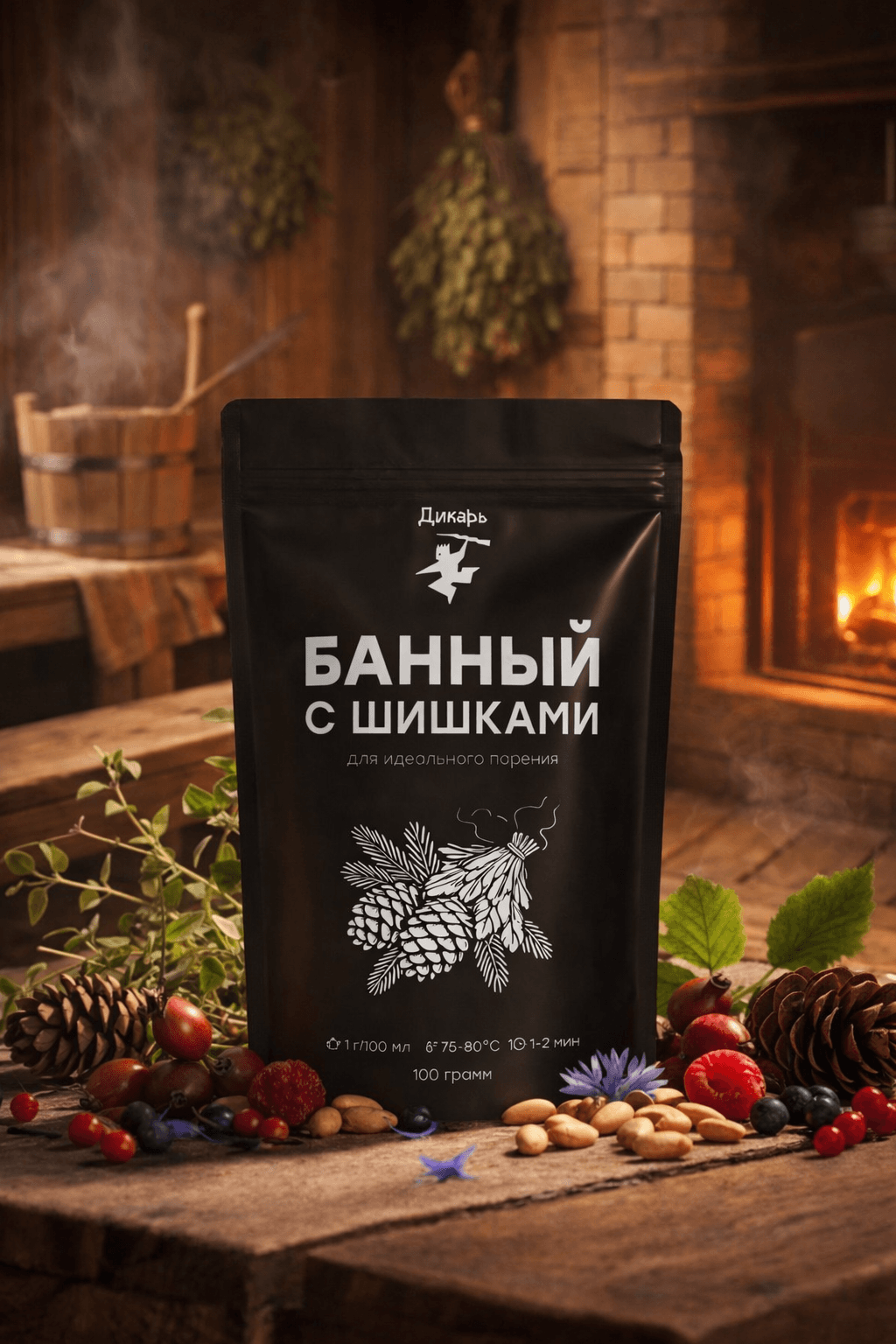 Банный с шишками